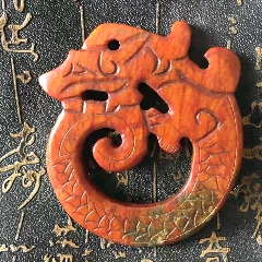 早期收藏古玩收藏蓝田玉龙佩老玉古玉蓝田玉龙形玉佩吊坠挂饰(au22076757)_7788收藏__收藏热线