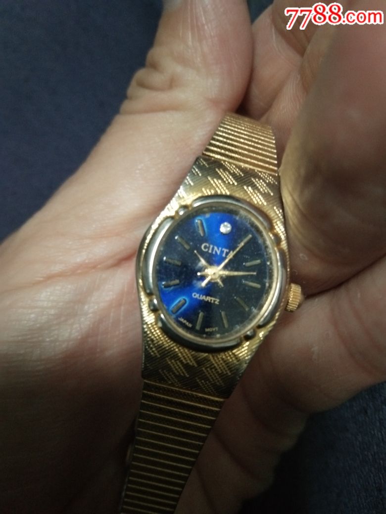 日本cinta镀金带钻女表一只-手表/腕表-7788收藏__收藏热线