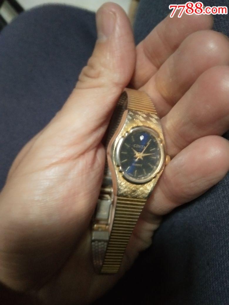 日本cinta镀金带钻女表一只-手表/腕表-7788收藏__收藏热线