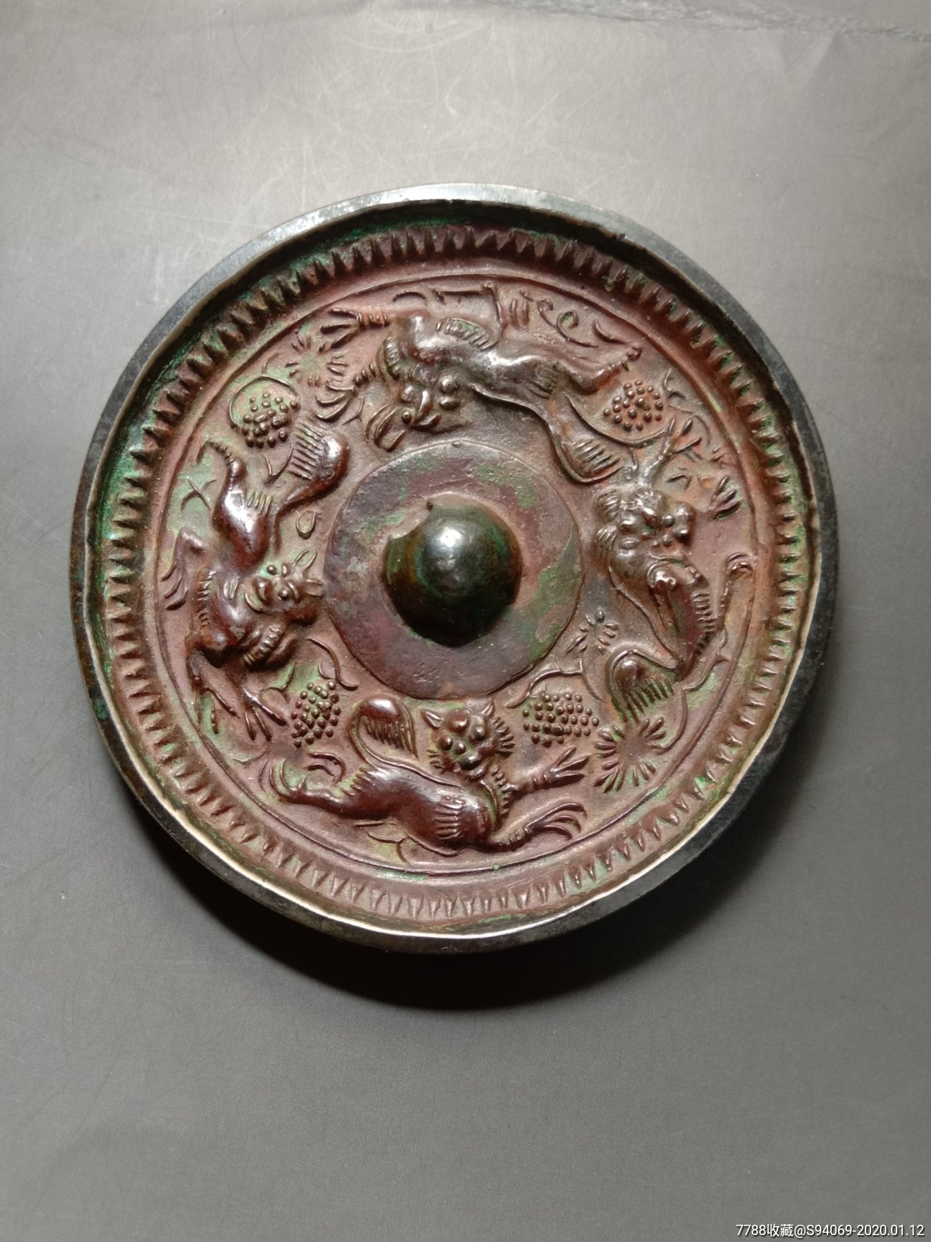 小海兽镜,铜镜_第1张