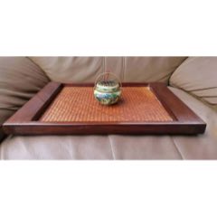老料新工柚木镶嵌手工藤编大茶盘(au22141525)_7788收藏__收藏热线