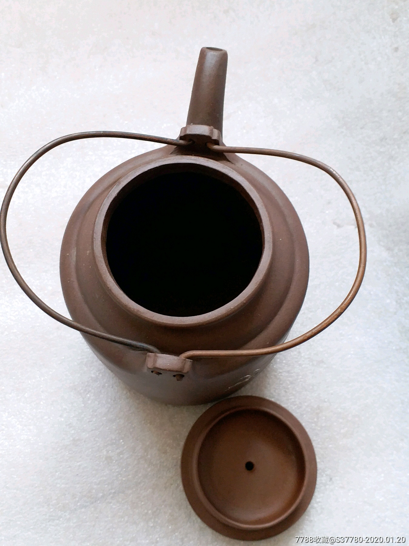 花鸟提梁壶无磕碰铜提手