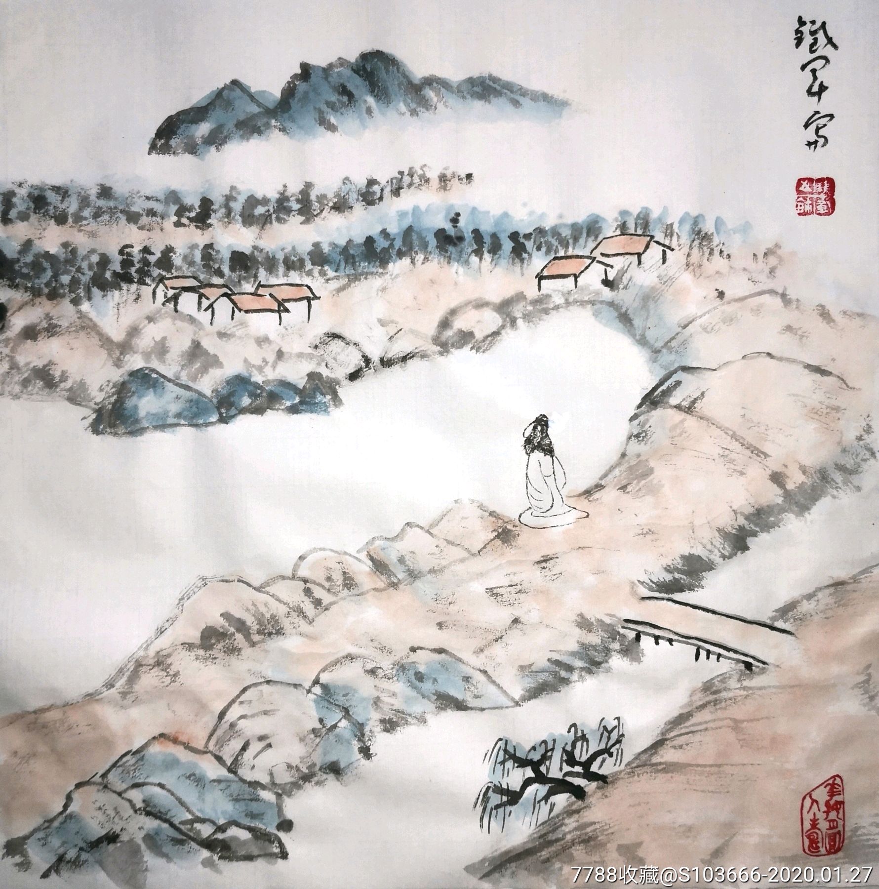 铁军禅画-价格:10元-au22180913-山水国画原作 -加价-7788收藏__收藏