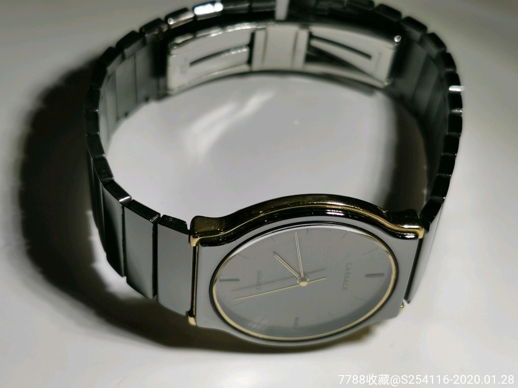 日本原装正品精工lassale石英男表超薄6mm表盘32mm表带长17.8cm蓝