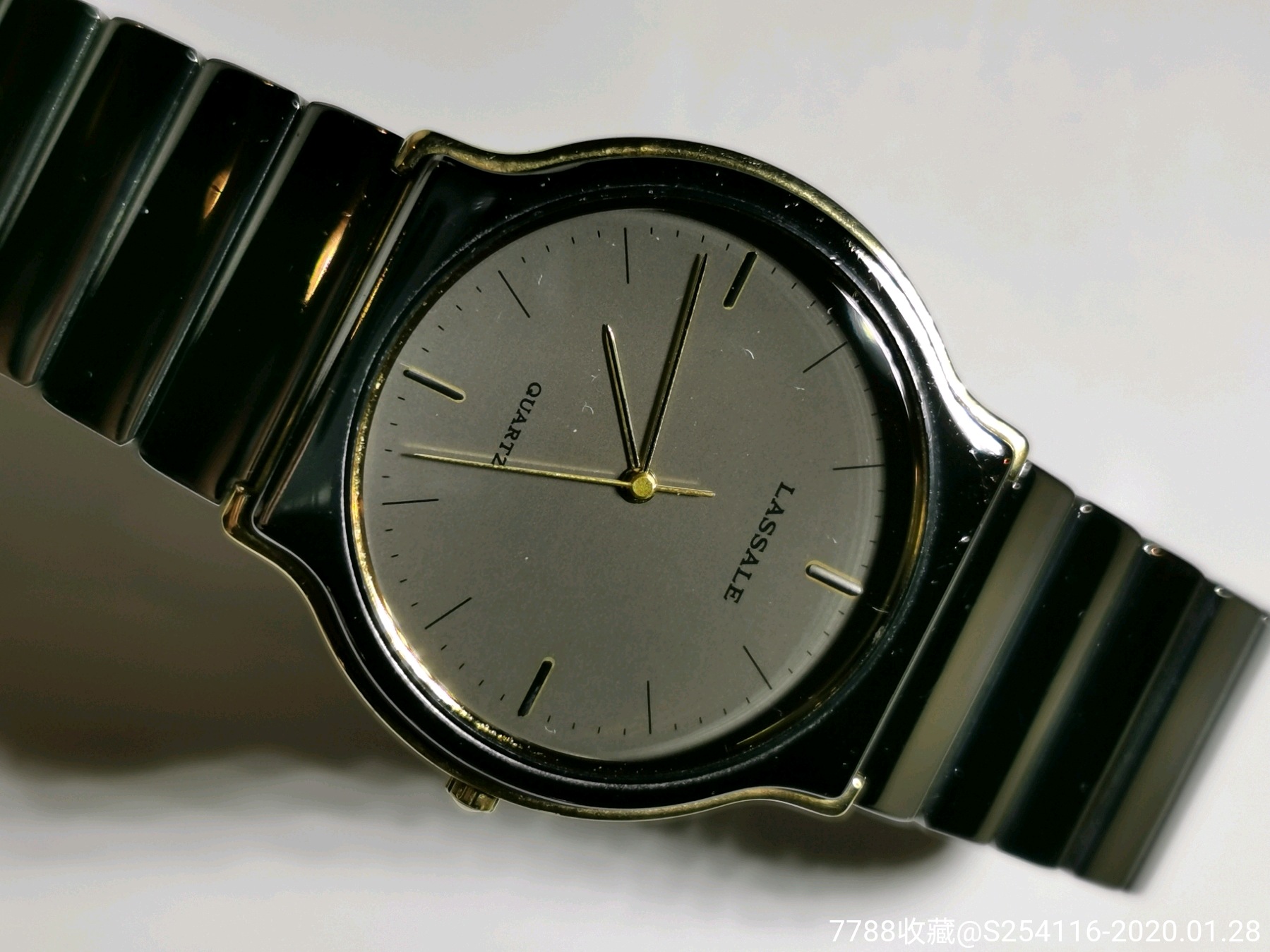 日本原装正品精工lassale石英男表超薄6mm表盘32mm表带长17.8cm蓝