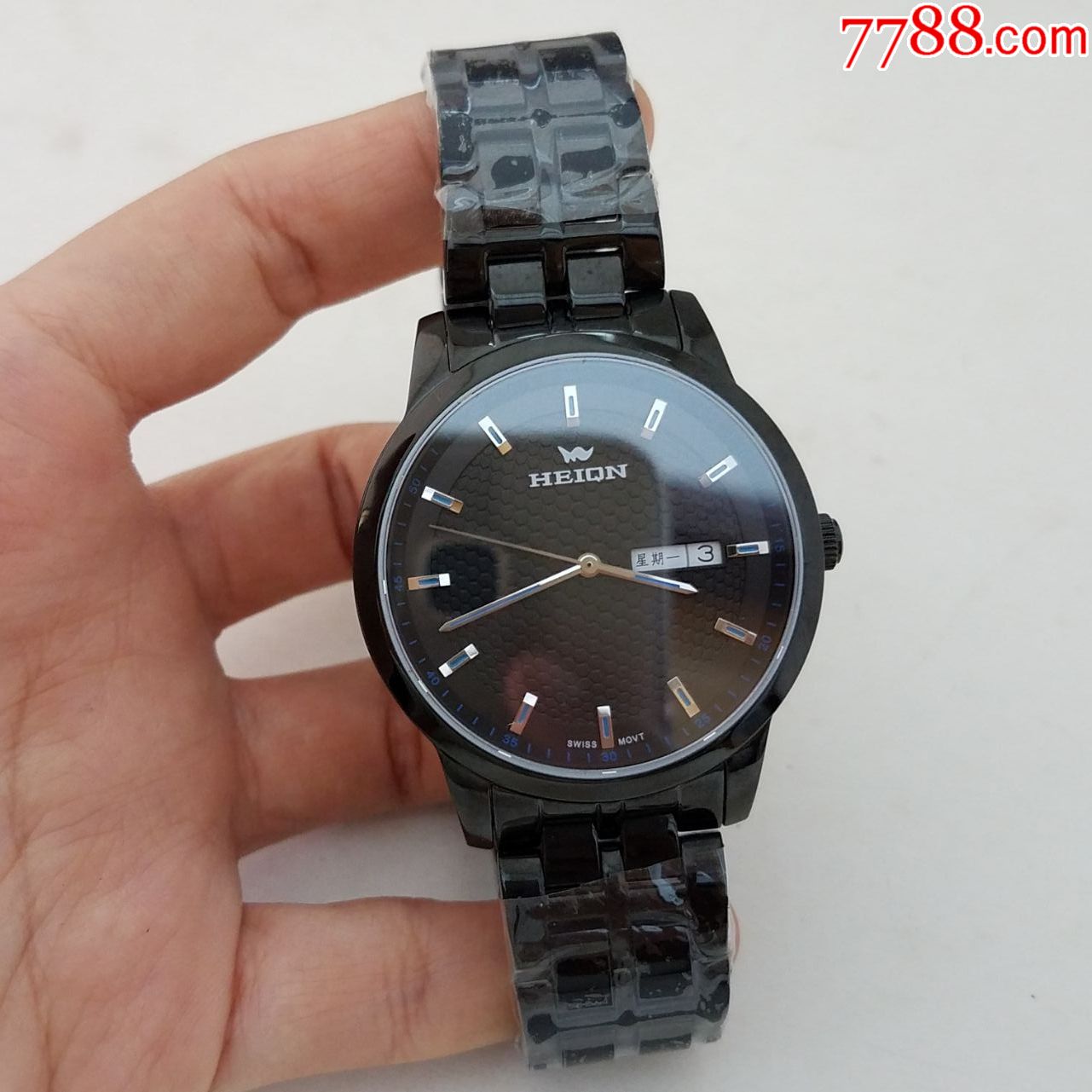 美品】海奇heiqn石英男表【高闪刻度】【独特立体圆点纹表盘】,手表