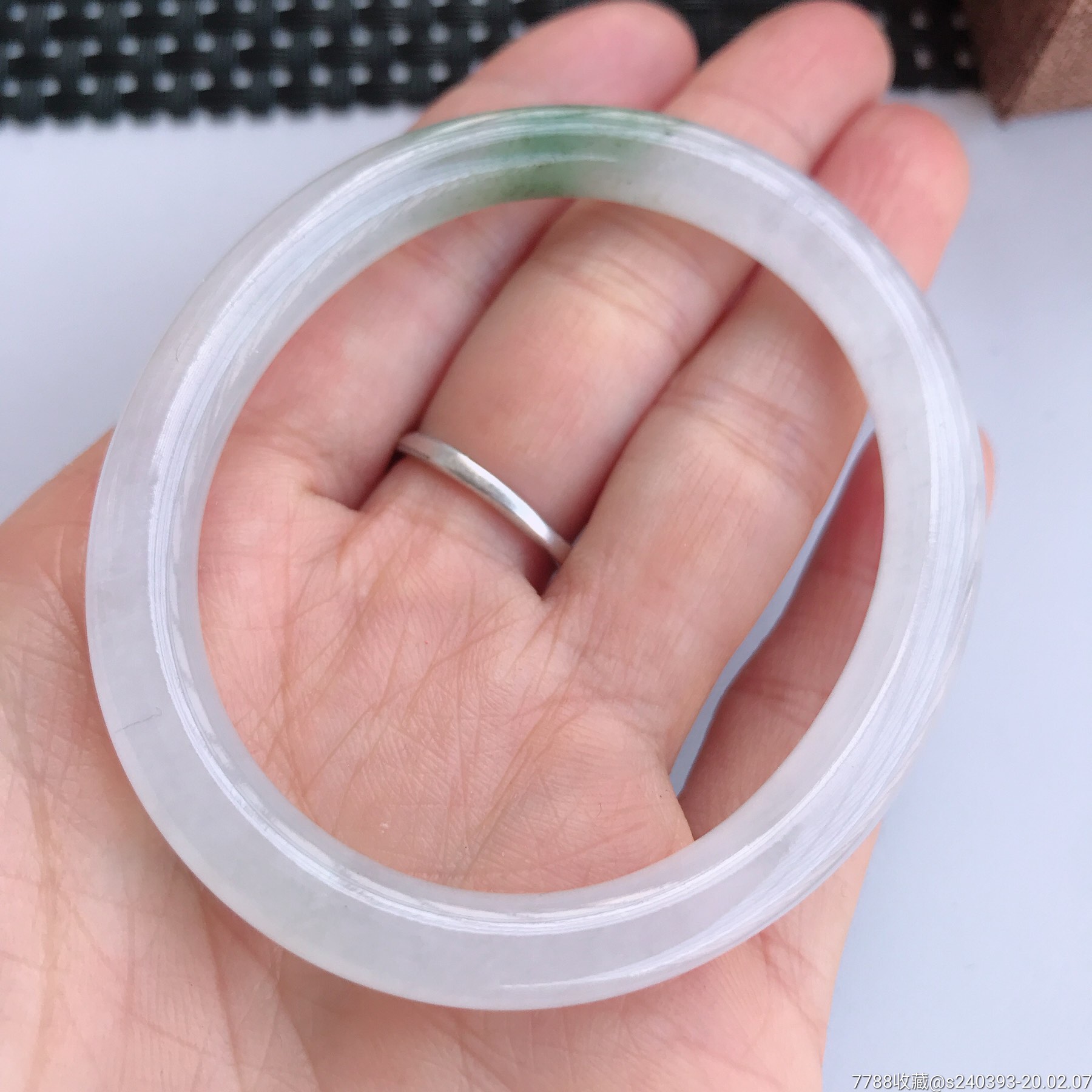 冰种飘花翡翠贵妃手镯531448mm