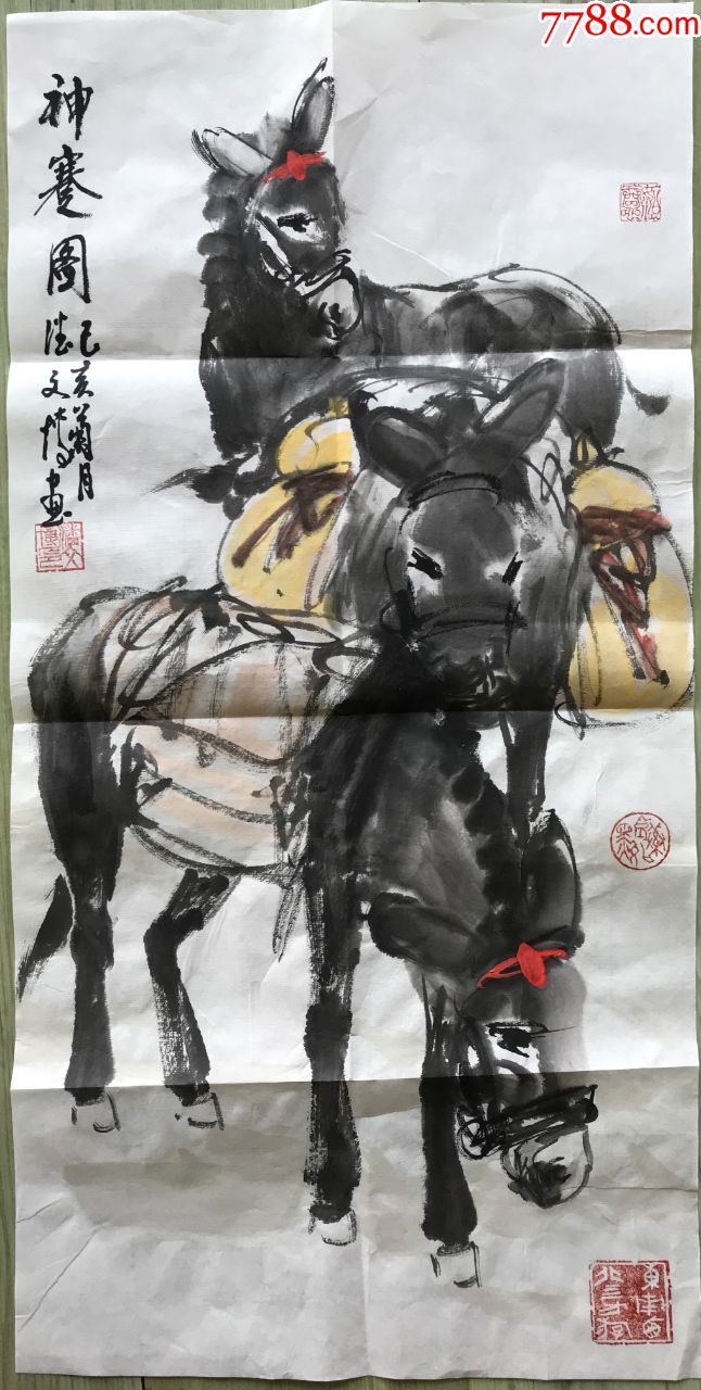 黄胄学生潘文博驴图3低拍