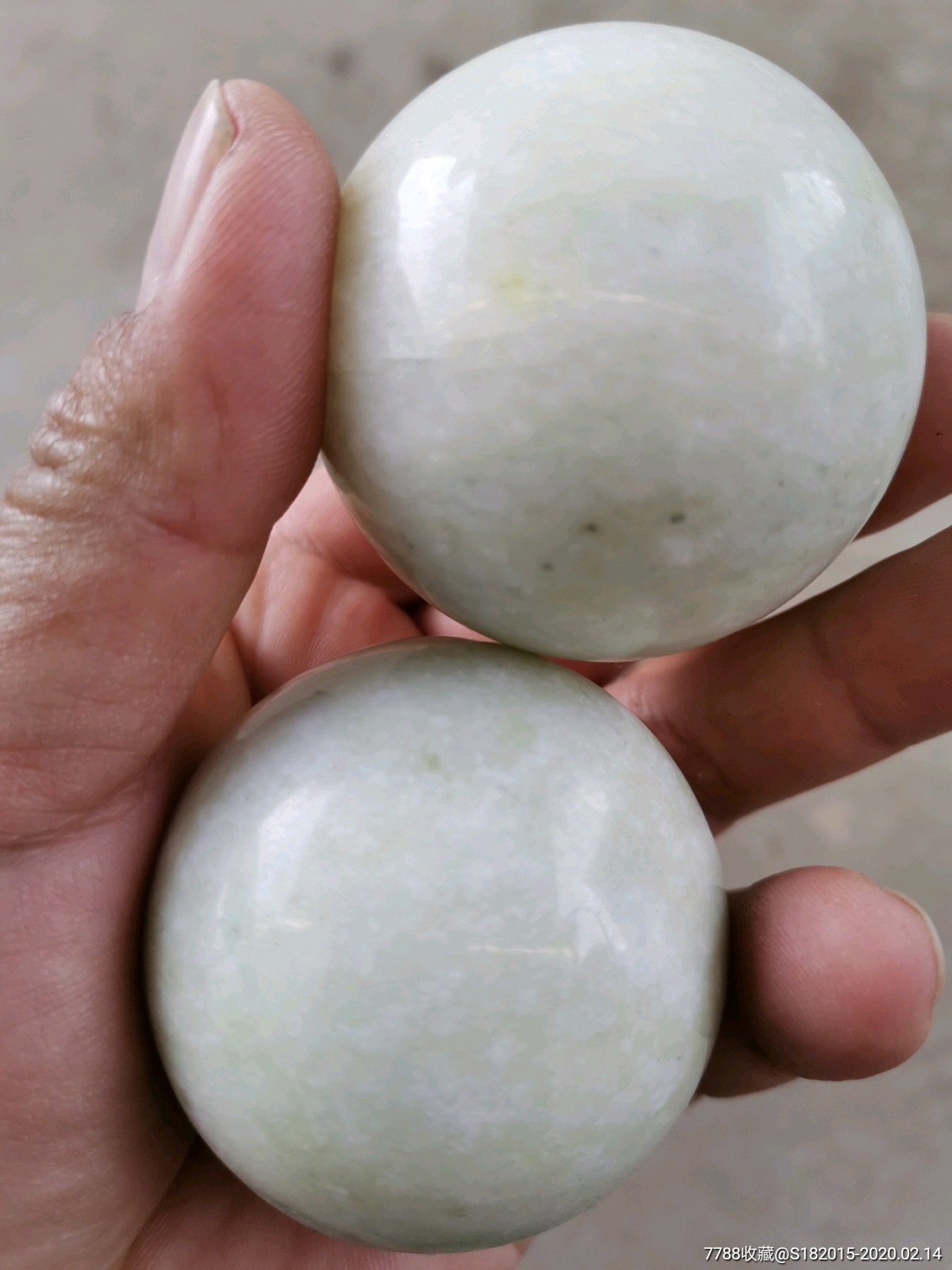 翡翠玉石健身球一对-健身器材-7788收藏