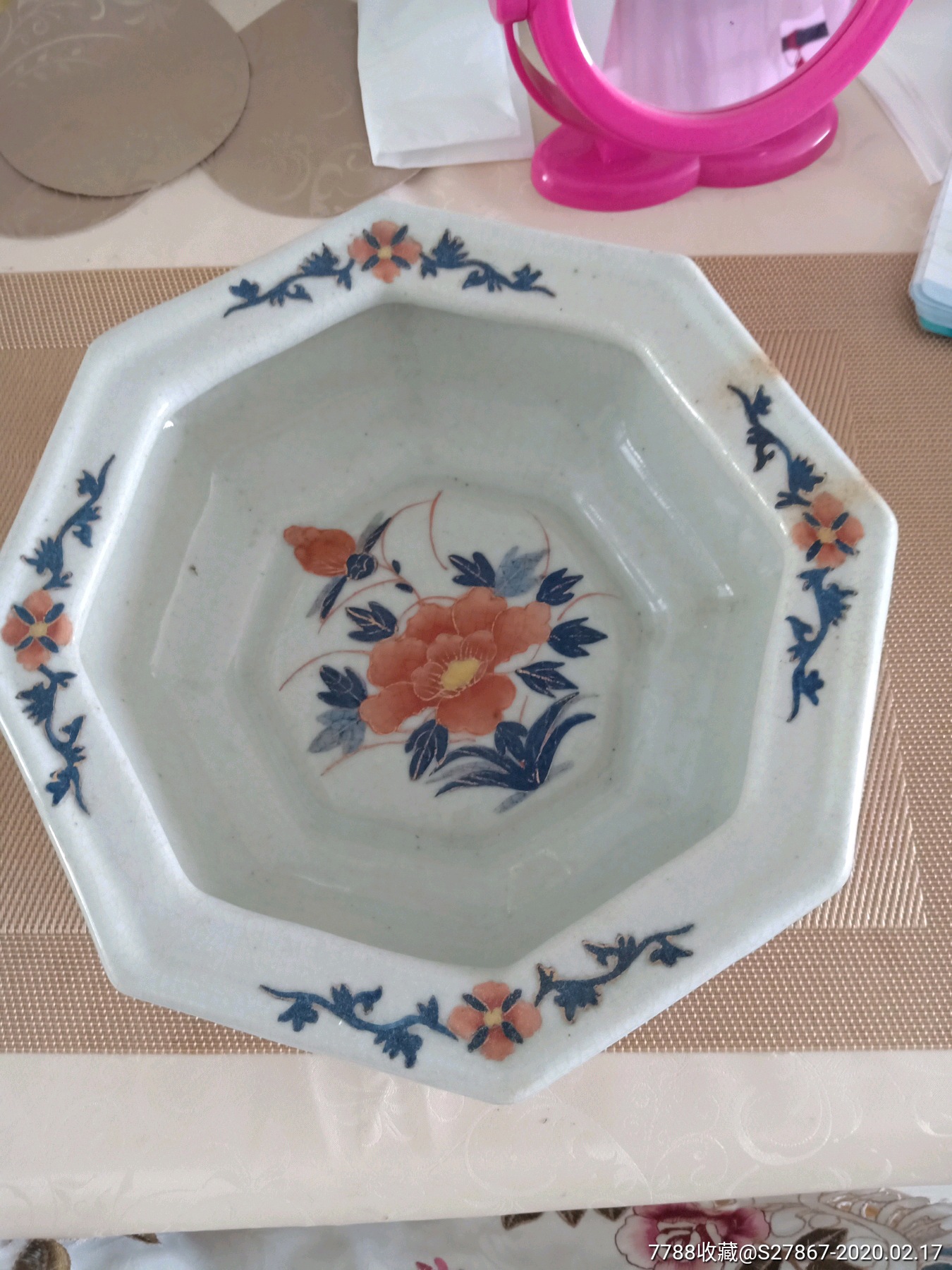 花卉八角掐丝盆