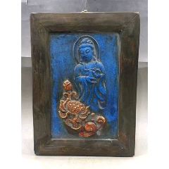 早期旧收藏木框镶青金石绿松石唐卡高20宽28厘米左右2壁画(au22299718)_7788收藏__收藏热线