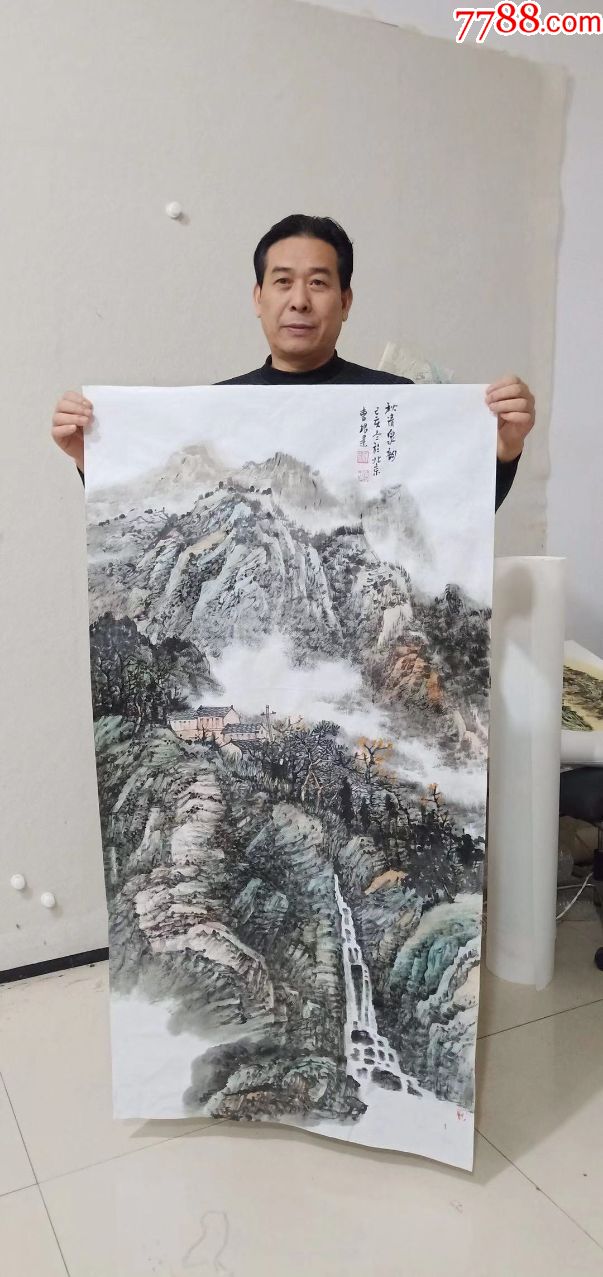 著名军旅画家曹老师作品-山水国画原作-7788收藏__收藏热线