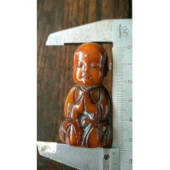 清末民国左右牛角小和尚，双手合十，优美别致可爱！牛角精雕细刻而成！细腻温润如玉！(au22312153)_7788收藏__收藏热线