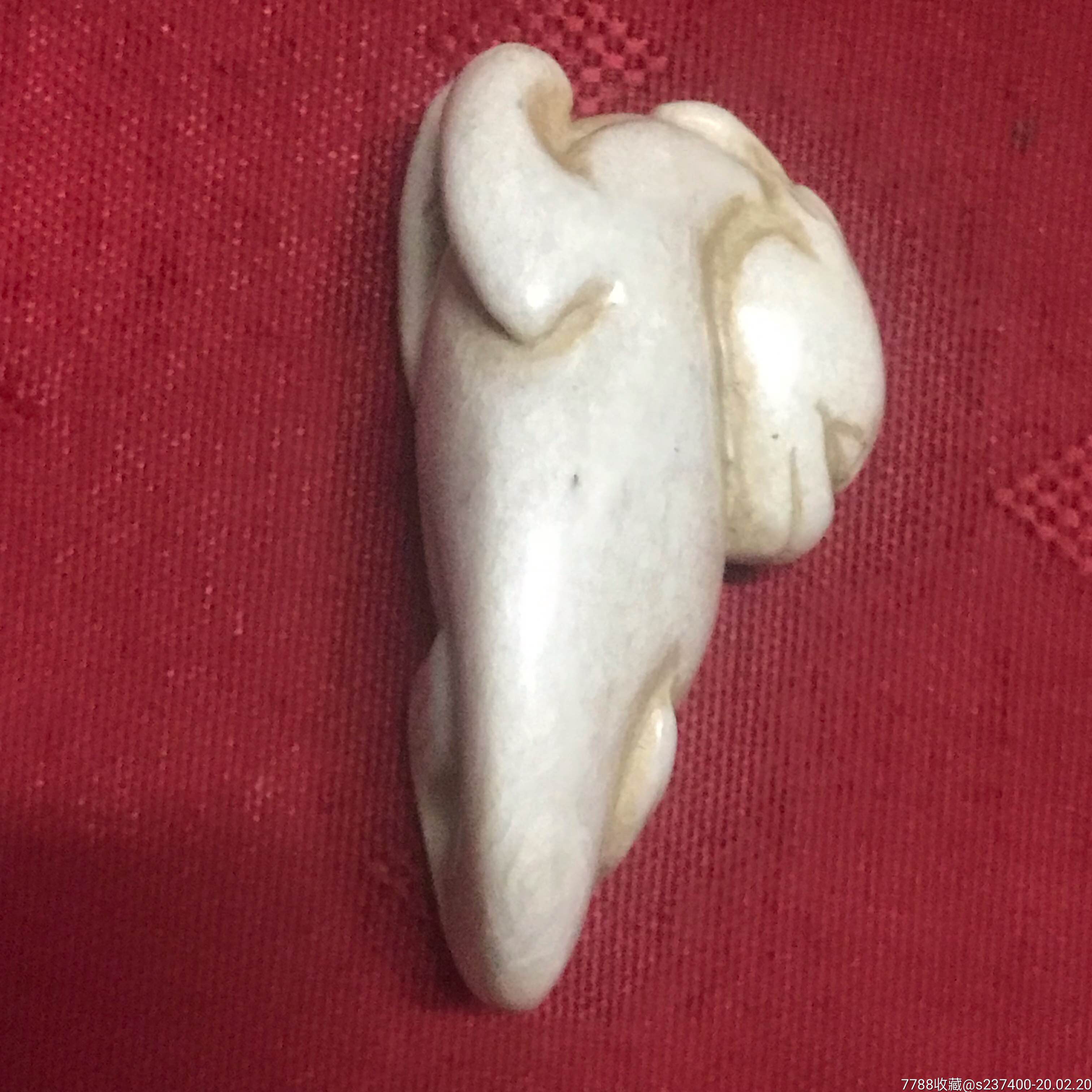 鸡骨白雕件手把件吊坠品中怀旧东西串车钥匙保真