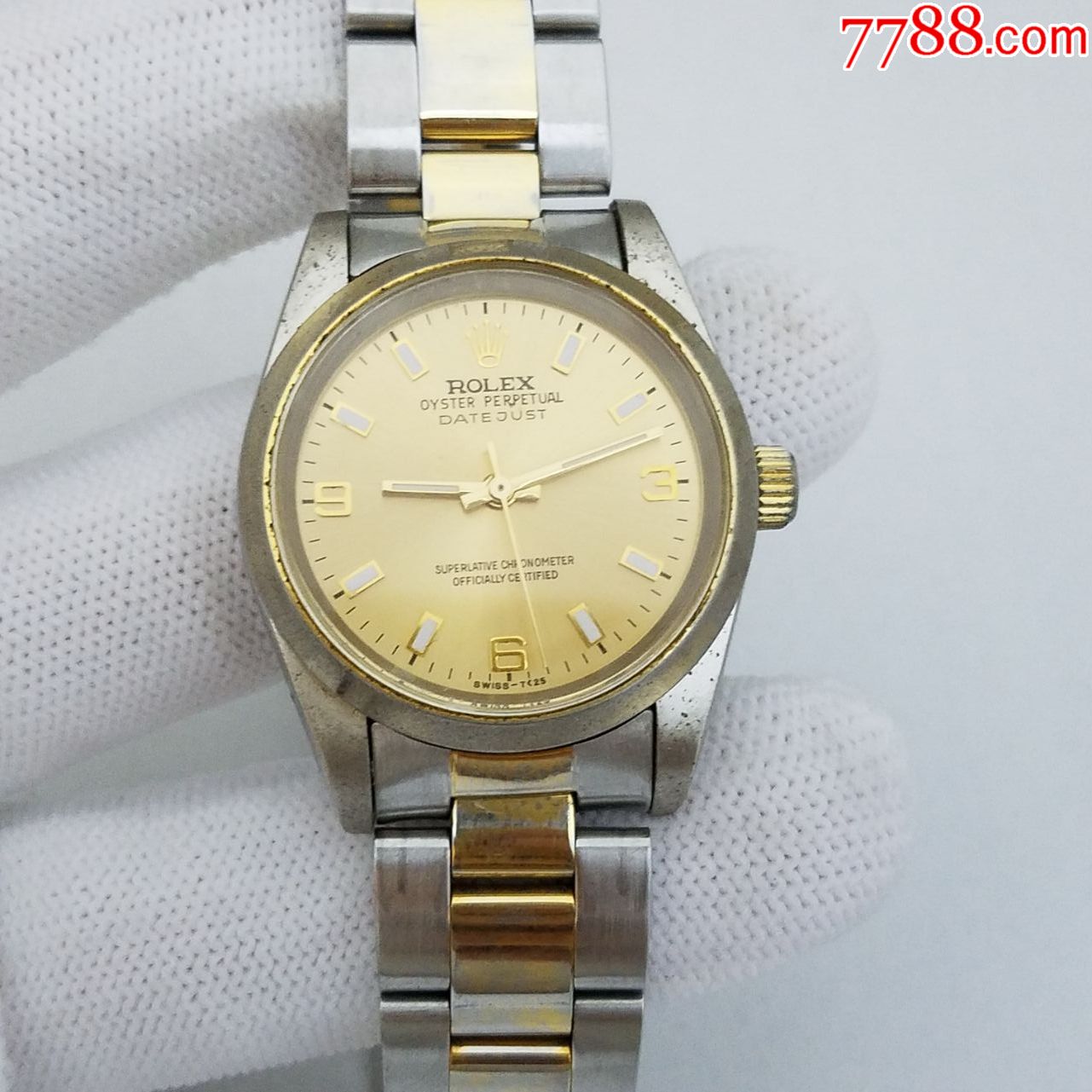 自动机械表【放射拉丝纹金表盘】【金针】【能走时】【能手动上链】