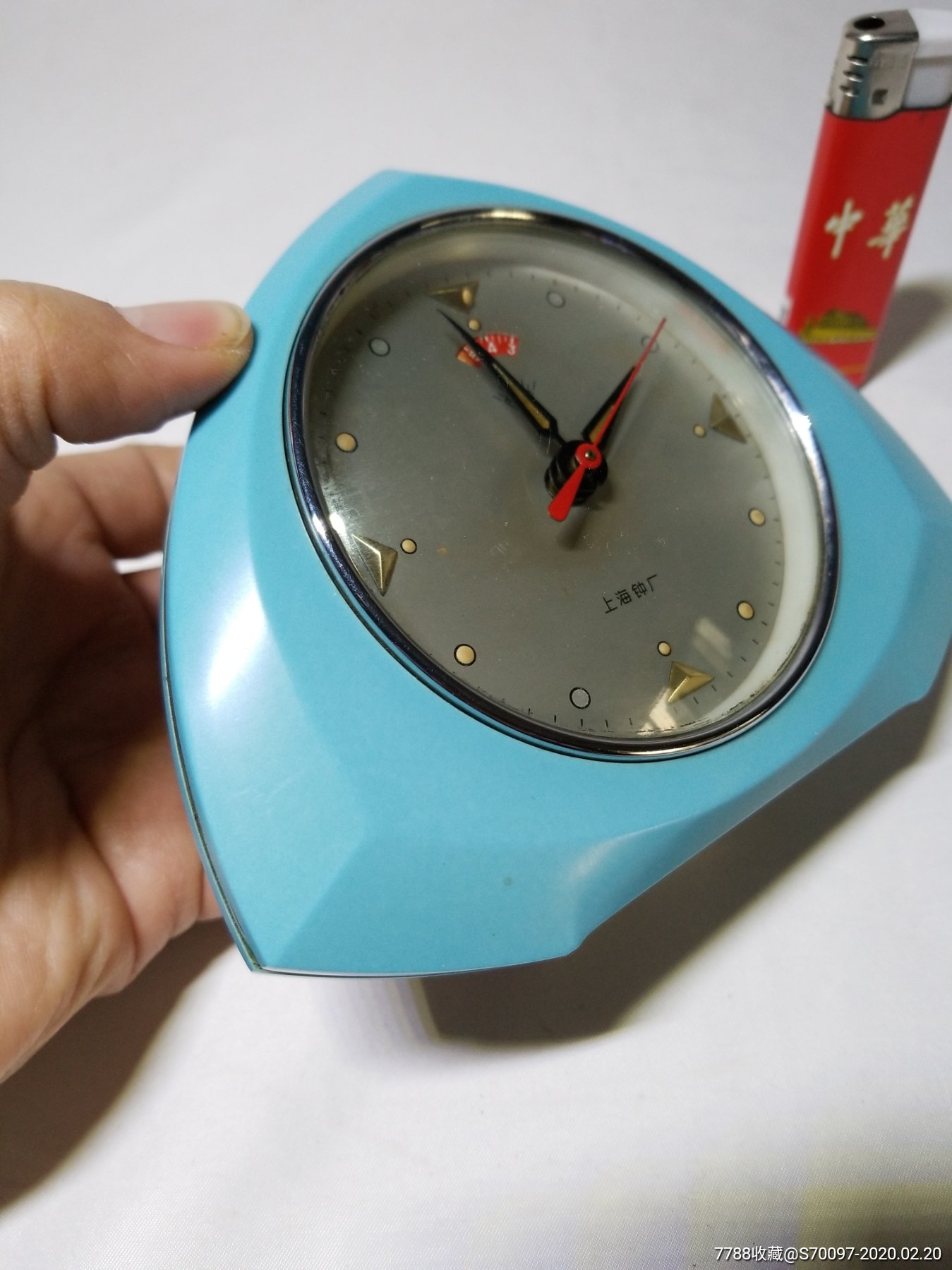 钻石牌老机械闹钟,上海钟厂,老钟表手表怀旧收藏
