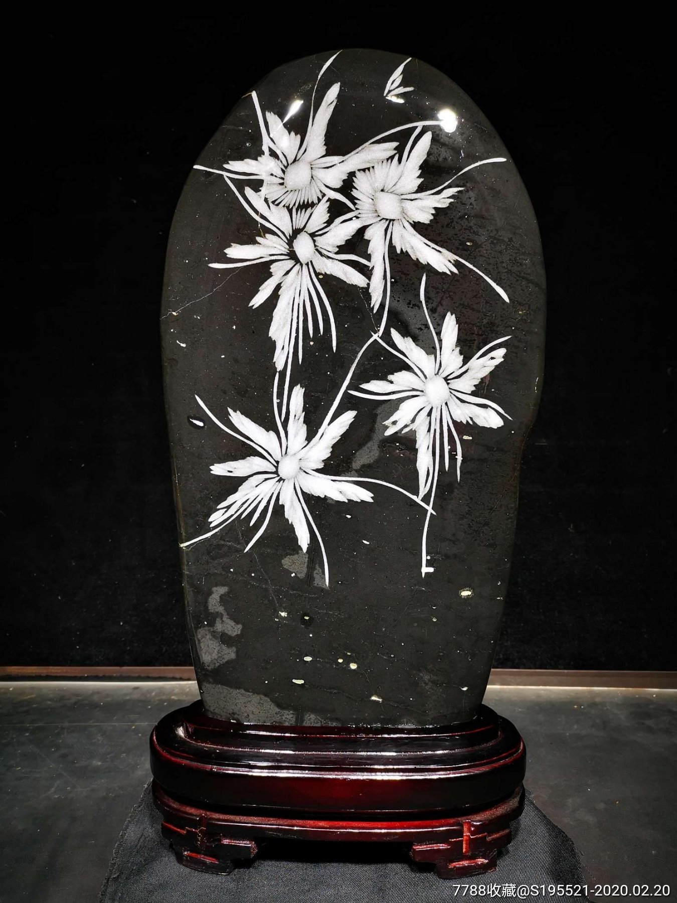 天然原石奇石菊花石摆件花开富贵