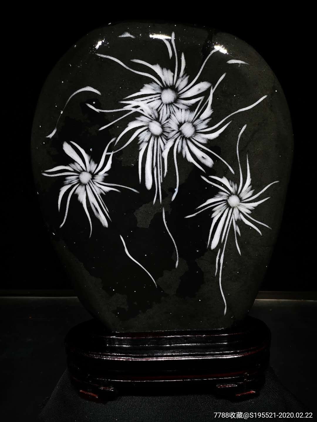 天然原石奇石菊花石摆件花开富贵