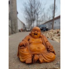 乡下旧藏，拆迁在农户家收到的一尊，y雕弥勒佛一尊，品像完好，(au22339617)_7788收藏__收藏热线