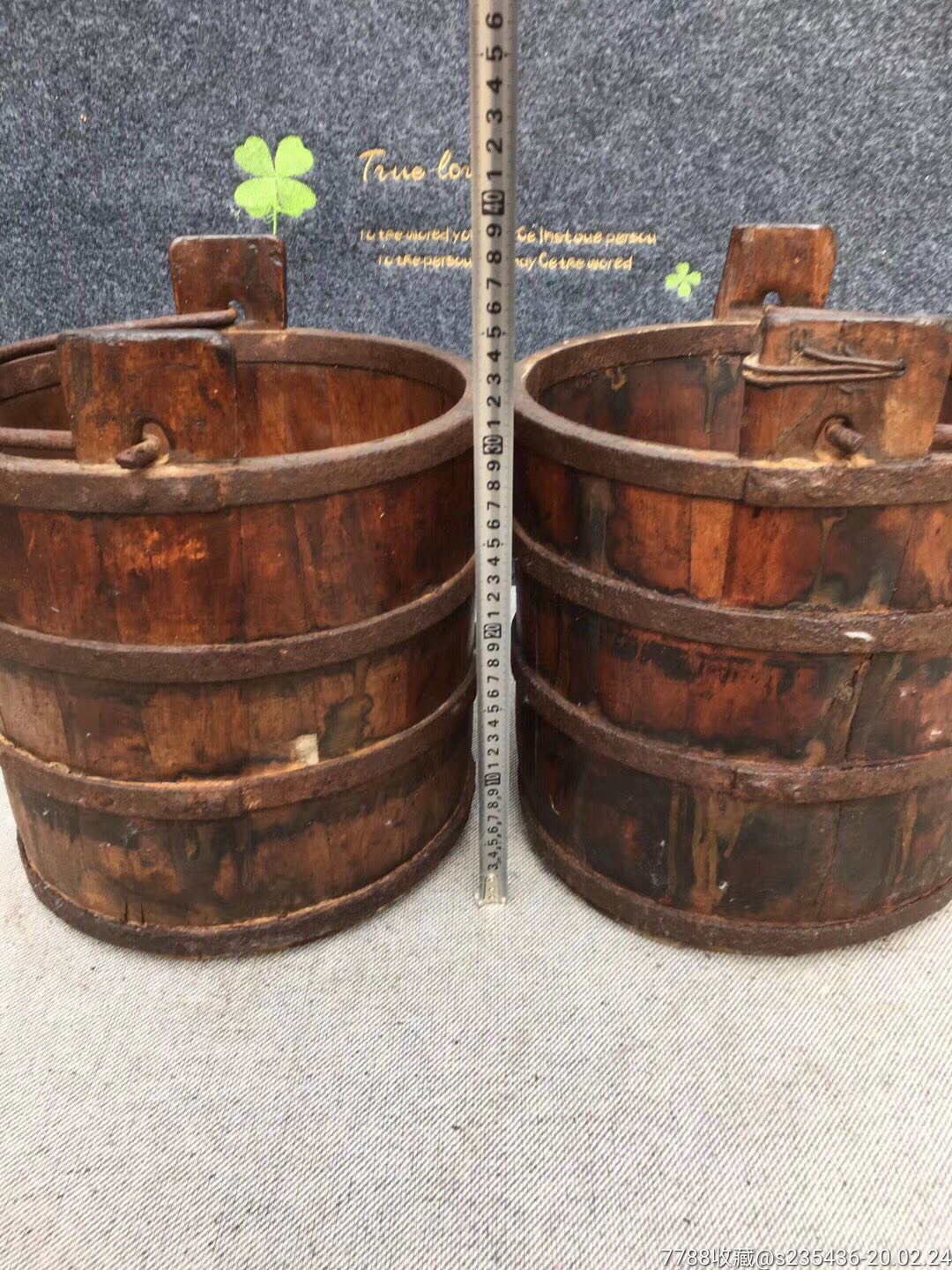 清代木桶,黄柏木精工制作,铁匠打制铁箍,工艺精湛做工精细,用料考究