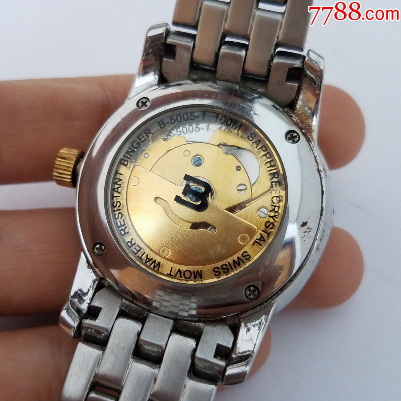 宾格自动机械男表【金机芯,透明底盖】【间金表款】【高闪罗马金刻度