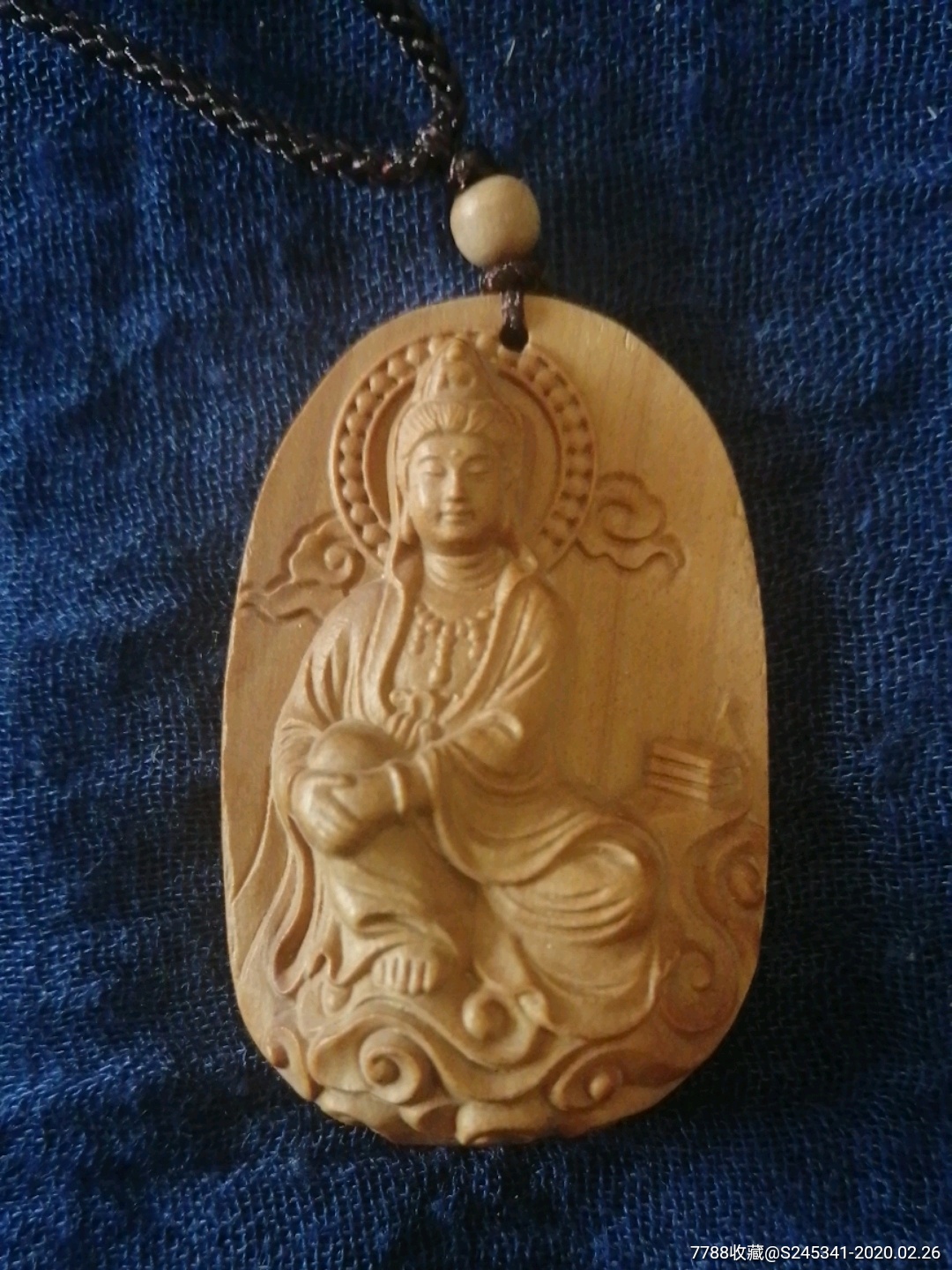 檀香观音佛牌-木雕挂件-7788收藏__收藏热线