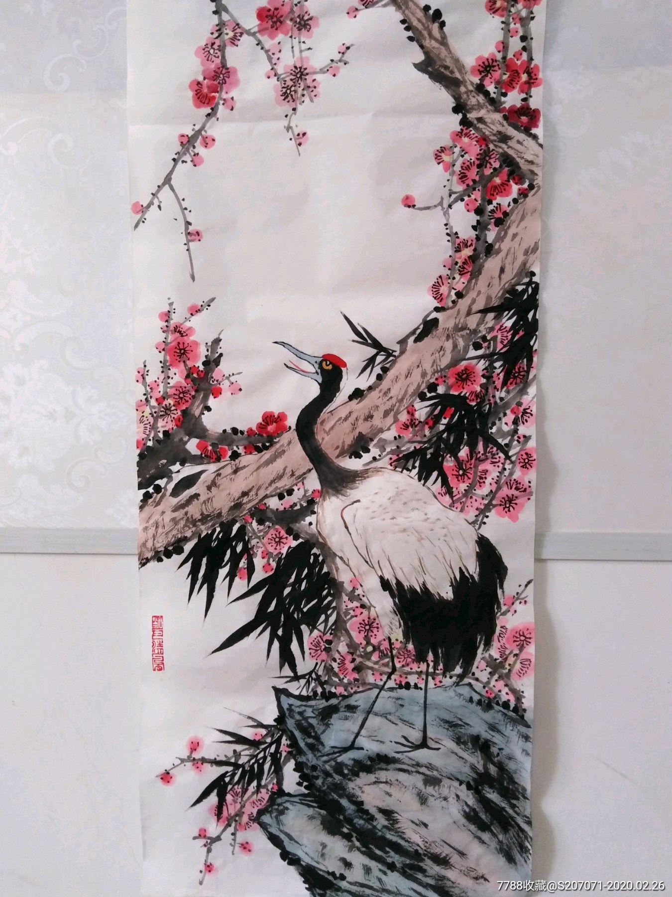 花鸟软片四尺对开318×34-花鸟国画原作-7788收藏__收藏热线