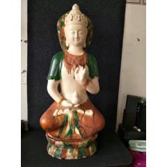 出土唐三彩菩萨一尊，造型优美别致线条流畅舒服！(au22362464)_7788收藏__收藏热线