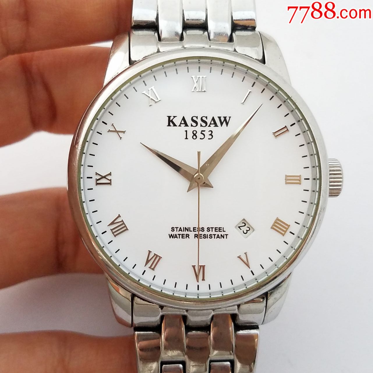 kassaw自动机械男表【金机芯,透明底盖】【高闪罗马刻度】【简约纯白