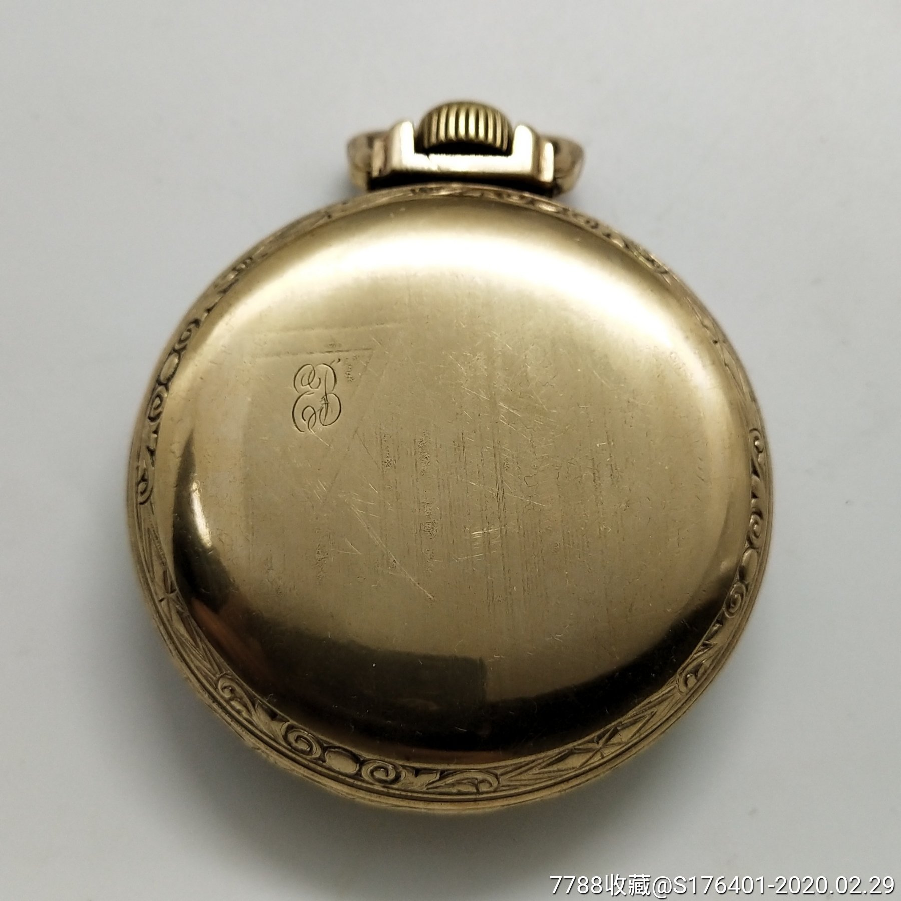 美品瑞士17钻包金老怀表!走时好!