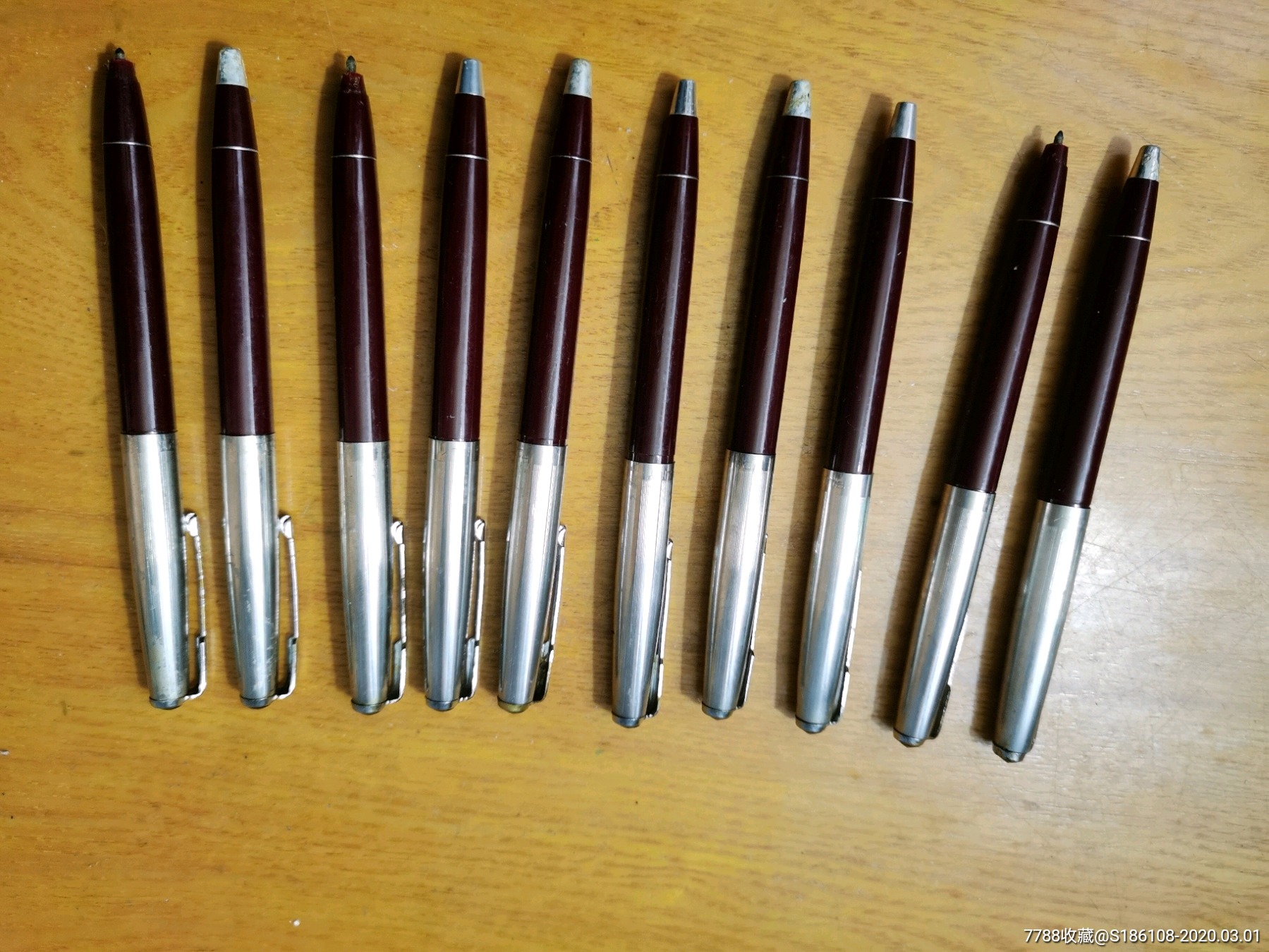 合肥金笔厂老钢笔10只～铃兰728,深红色