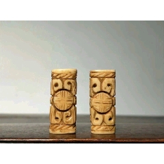 鹿骨挂件一对，纯手工雕刻，佩戴辟邪……(au22400497)_7788收藏__收藏热线