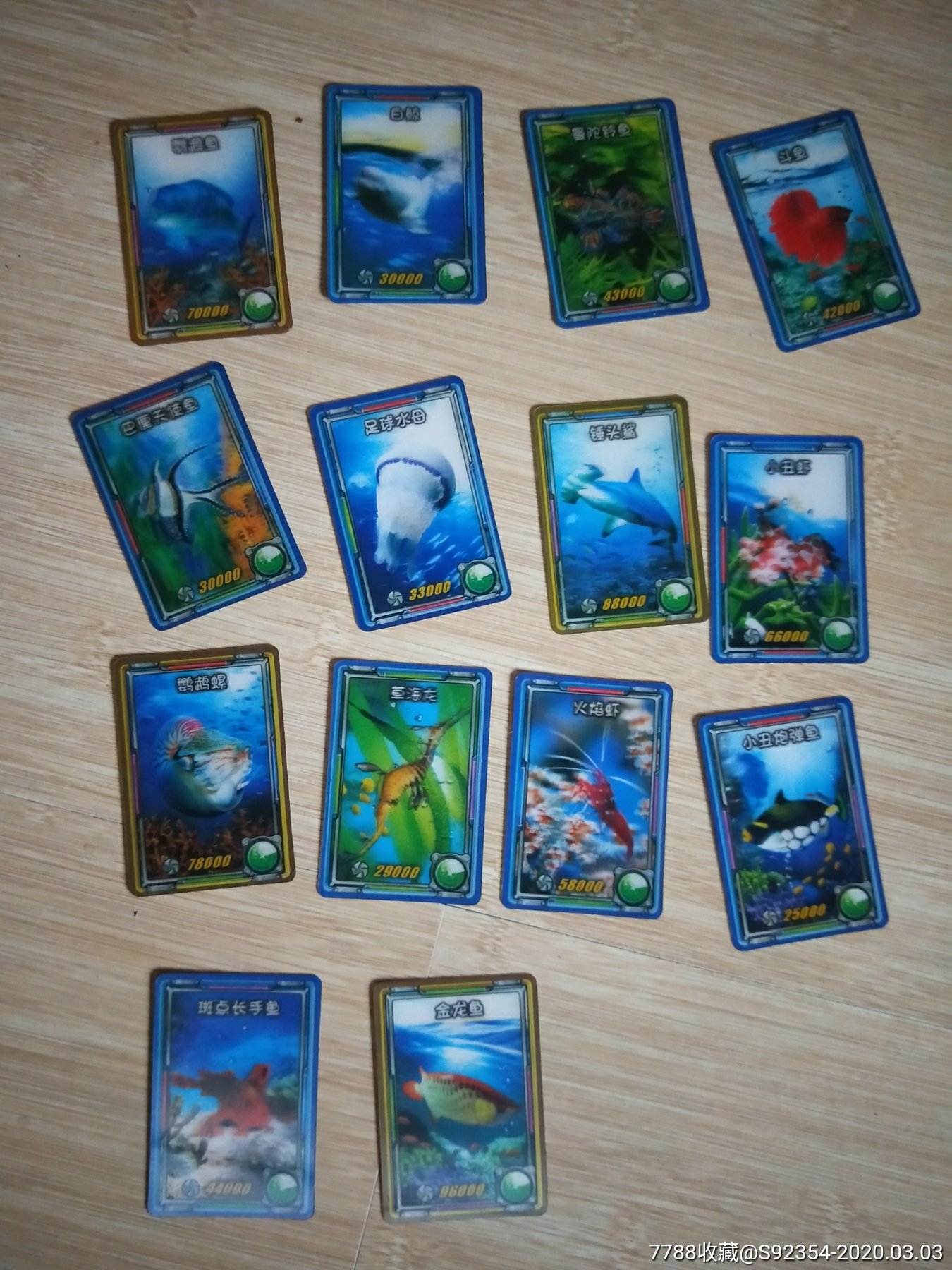 好多鱼,深海卡14张(立体卡)
