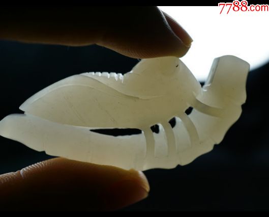 老库存天然和田玉金蝉竹节