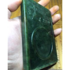 老料碧玉文房墨宝抄经砚台笔舔303克(au22405780)_7788收藏__收藏热线