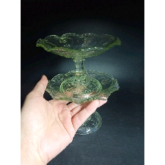 全品民国老上海老琉璃高足果盘一对！开门民国！底款上海良友国货琉璃厂造！收藏潜力股(au22406927)_7788收藏__收藏热线