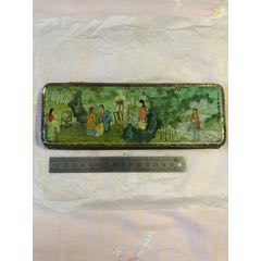 老式仕女图铁皮铅笔盒文具盒(au22411981)_7788收藏__收藏热线