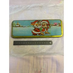 老式荷花图案铁皮铅笔盒文具盒(au22411992)_7788收藏__收藏热线