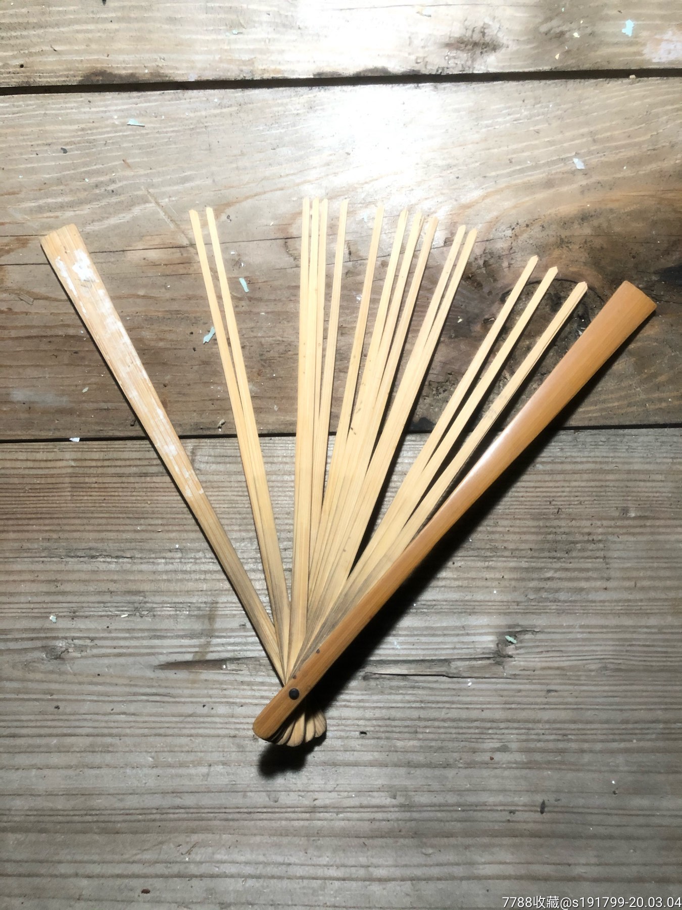 老扇骨,品相基本完整!_折扇/纸扇_第1张