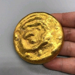 早期收藏金块实心摆件金圆金锭铜鎏金影(zc22421843)_7788收藏__收藏热线