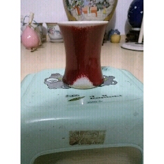 70年代建国瓷厂继红釉异形笔筒。(au22422726)_7788收藏__收藏热线