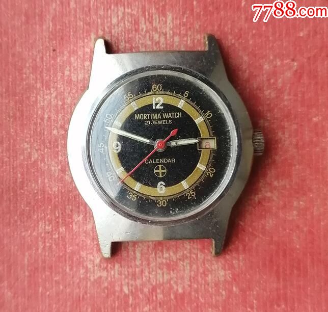 法国名表mortima高卢雄鸡军表--单历双刻度黑盘--机芯特殊_手表/腕表