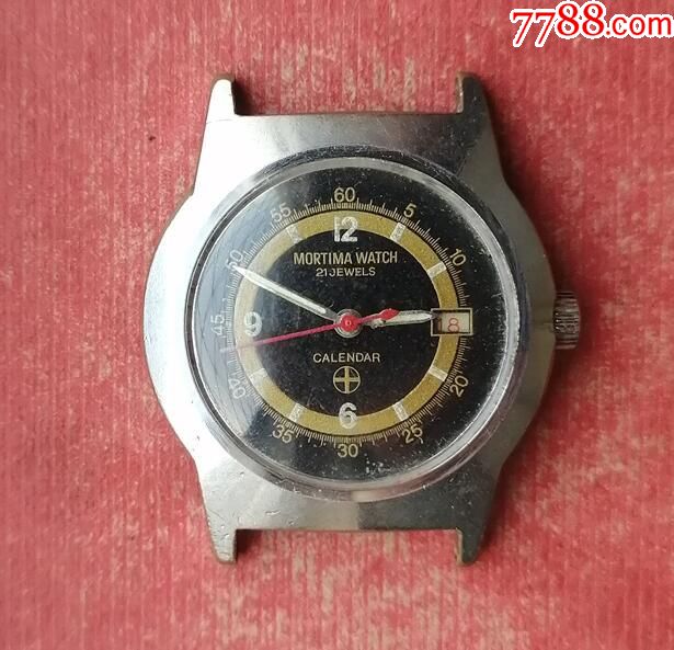法国名表mortima高卢雄鸡军表--单历双刻度黑盘--机芯特殊_手表/腕表