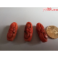 清代，珊瑚雕花，老珠子3个，包浆好。各种串佩珠。(au22431615)_7788收藏__收藏热线