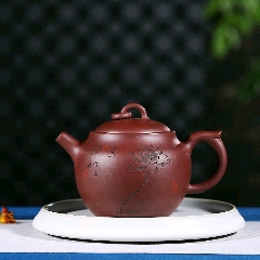 宜兴全手工刻绘双环卡盖荷花壶(au22433421)_7788收藏__收藏热线