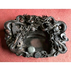 8203;端石雕8203;刻8203;双龙戏珠老砚台(au22434527)_7788收藏__收藏热线