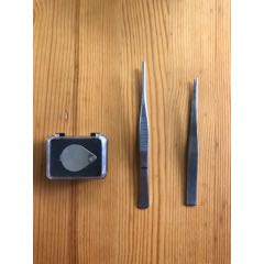 不锈钢镊子二把，30倍放大镜带盒全新(au22436014)_7788收藏__收藏热线