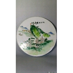 ｛武汉加油｝粉彩山水人物瓷板(au22436568)_7788收藏__收藏热线