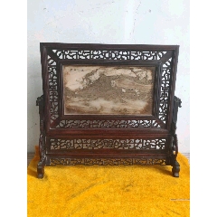 花梨木透雕镶天然大理石插屏(zc22436815)_7788收藏__收藏热线