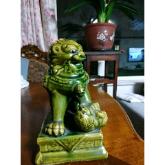 中国柳州绿釉狮子摆件低温(au22437062)_7788收藏__收藏热线